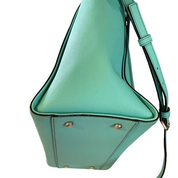 Kate Spade Leather Cedar Street Hayden Satchel Turquoise - Picture 8 of 11